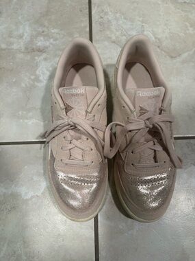 Reebok Women’s Blush Pink Metallic Toe Sneakers